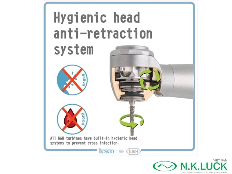Tay khoan phẫu thuật W&H chống hút ngược